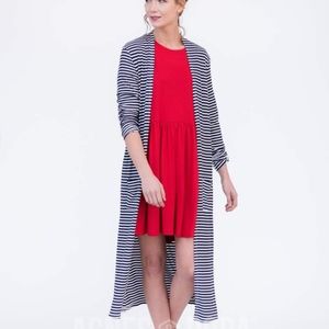 Agnes & Dora | Navy & White Ribbed Duster M